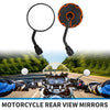 Motorcycle M10 Rear View Mirrors Round Handlebar Orange Black Iron