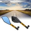 Universal M8/M10 Motorcycle Rear View Mirrors Black Gold Tone Aluminum Alloy