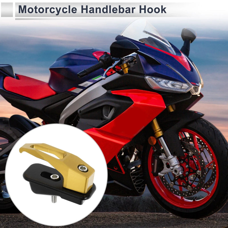 Square Aluminum Alloy Motorcycle Hanging Hook / 1 Set / Gold Tone 78mm Len