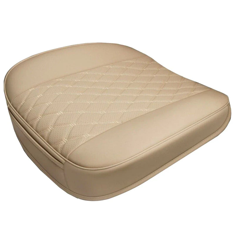 Beige PU Leather Car Seat Cushion Covers