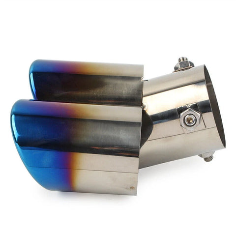 Car 1x Blue Dual Exhaust Pipe Tail Muffler Tip (No Year Specified)