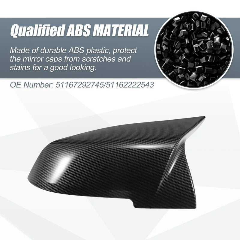 BMW F20 F22 F23 F30 F31 Rearview Mirror Cover Cap Black Carbon Fiber (2012-2019)