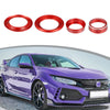 Honda Civic 4Pcs Red AC Knob Ring Covers (2016-2021)
