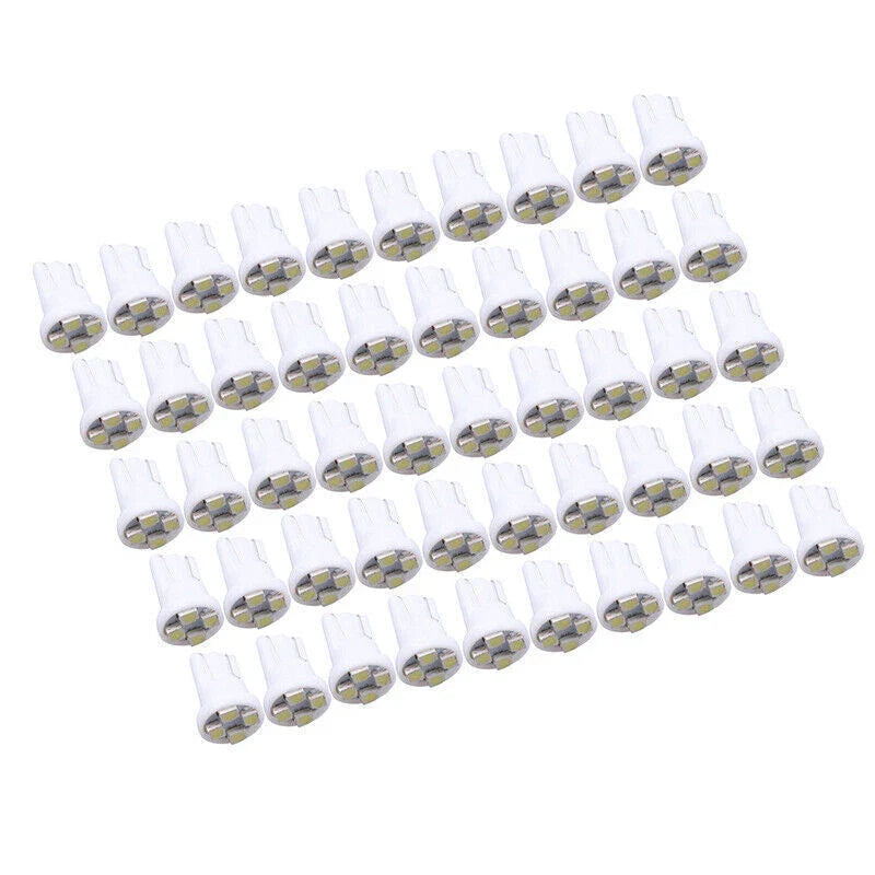 AC 1210 158 192 168 194 White 50 x T10 Wedge 4 SMD LED Brake Light Bulbs