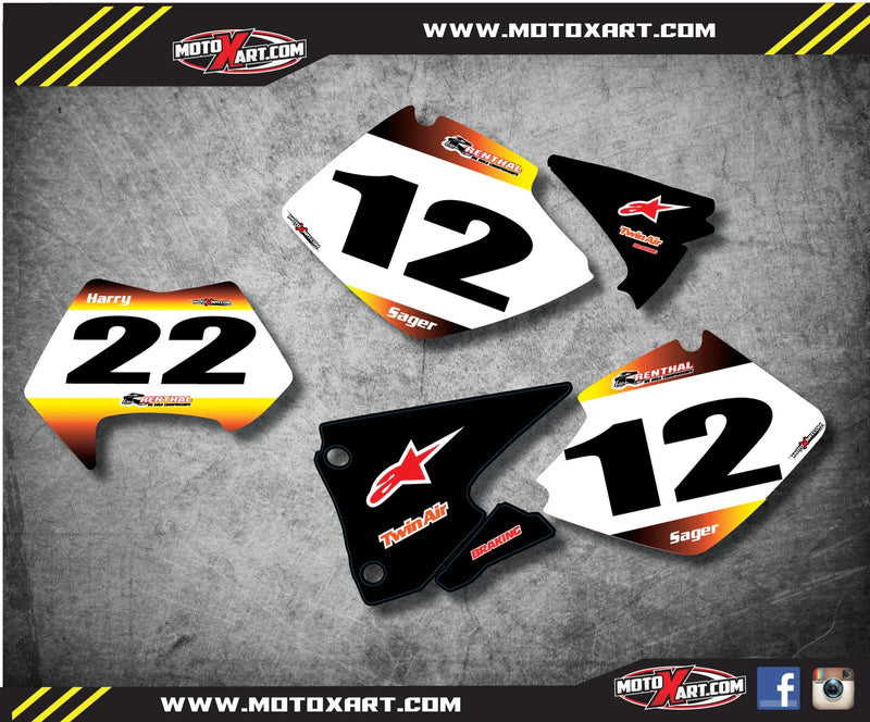KTM EXC SUNRISE Decals Custom Number Plate Graphics (1998-2003)