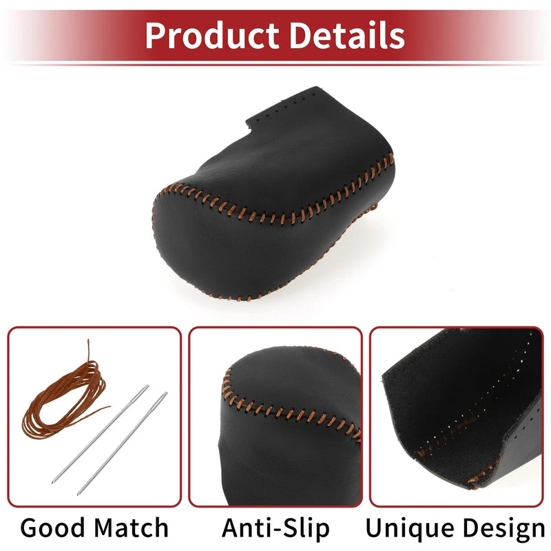 Honda HR-V 2023-2024 Black Brown Faux Leather Car Gear Shift Knob Cover