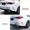 Benz C Class W206 C200 C300 AMG Gloss Black Rear Bumper Side Covers (22-24)