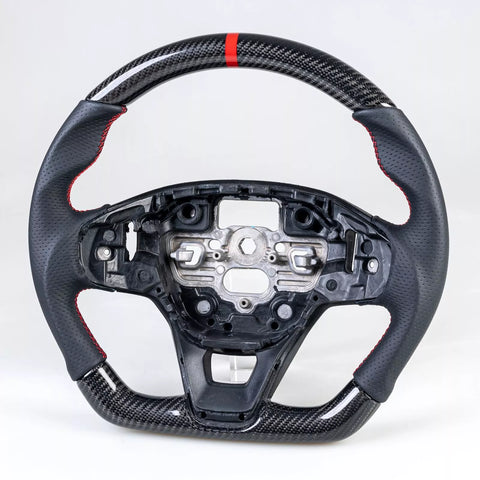 Ford Bronco Sport Carbon Flat Bottom Leather Steering Wheel (2021-2024)