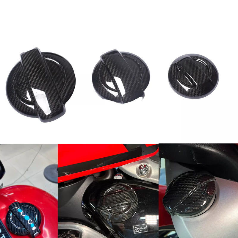 Triumph Rocket 3 (2020-2022) 3 x Carbon Fiber Gas Tank Cap Trim