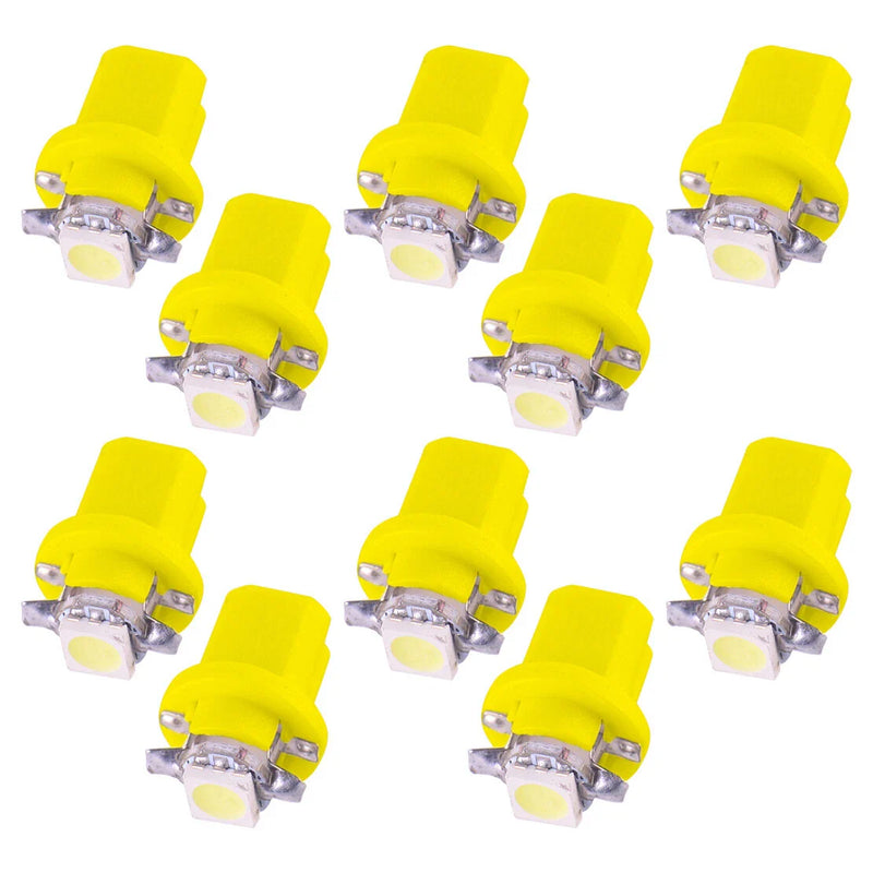 Car 10 x Yellow T5 B8.5D 5050SMD LED Dashboard Light Bulbs