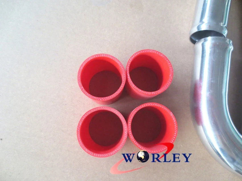 Car 2.25" Red Aluminum Universal Intercooler Turbo Piping