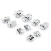 Harley Touring Chrome 10pc Hand Control Switch Housing Button Cap Set (1996-2013)