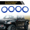 Jeep Wrangler JK JKU (2011-2017) Blue AC Vent Dashboard Decoration Rings
