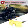 Motorcycle Riding Goggles Yellow Lens Black Frame PC Cycling Sunglasses