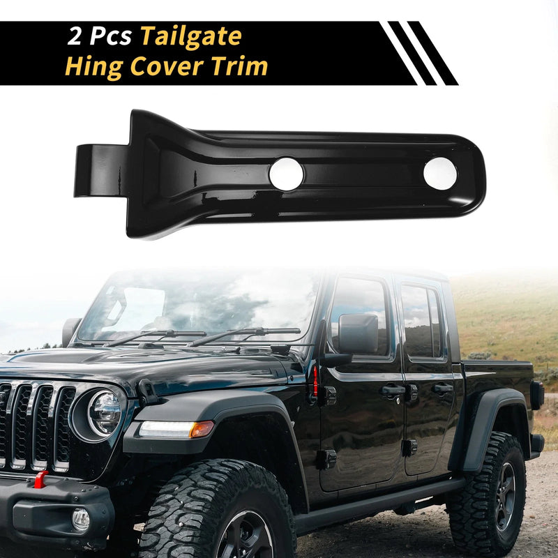 Jeep Wrangler JL Gladiator Tailgate Hing Cover Trim Black (2018-2023)