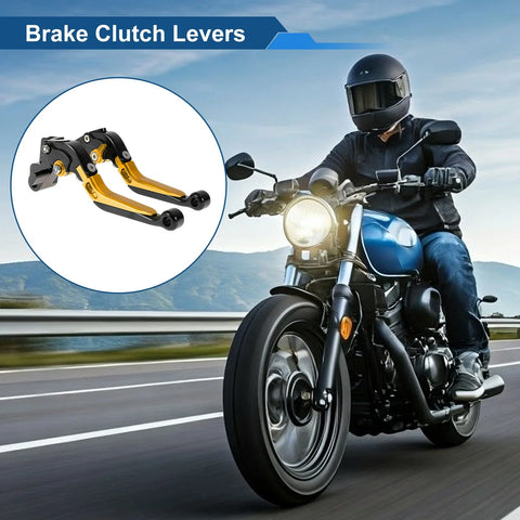 Kawasaki ER-5 2 x Adjustable Short Long Brake Clutch Levers Black Gold Tone