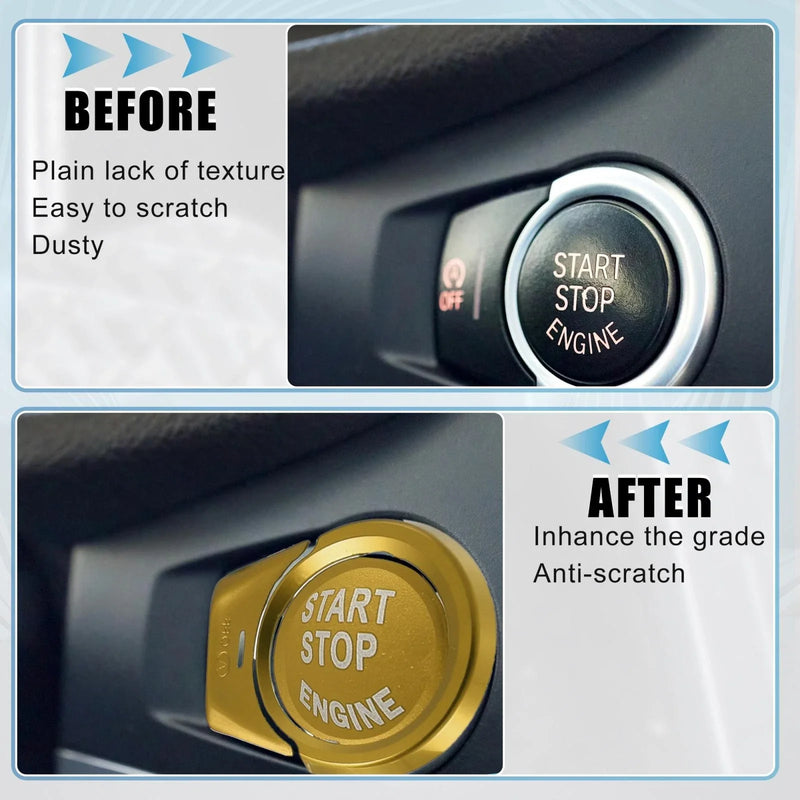 BMW 2 3 3GT 4 5 6 X1 X3 X4 Gold Start Stop Button Cover Sticker Kit