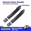 Exterior Door Handle Black Rear L+R Fits Nissan Navara D40 4D Pickup 2005-14 D06
