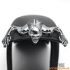 Harley 7" Headlight Visor & Fender Chrome Skull Ornament
