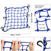 2 x 40x40cm 49 Holes Motorcycle Luggage Cargo Net Bag with 6 Hooks Blue