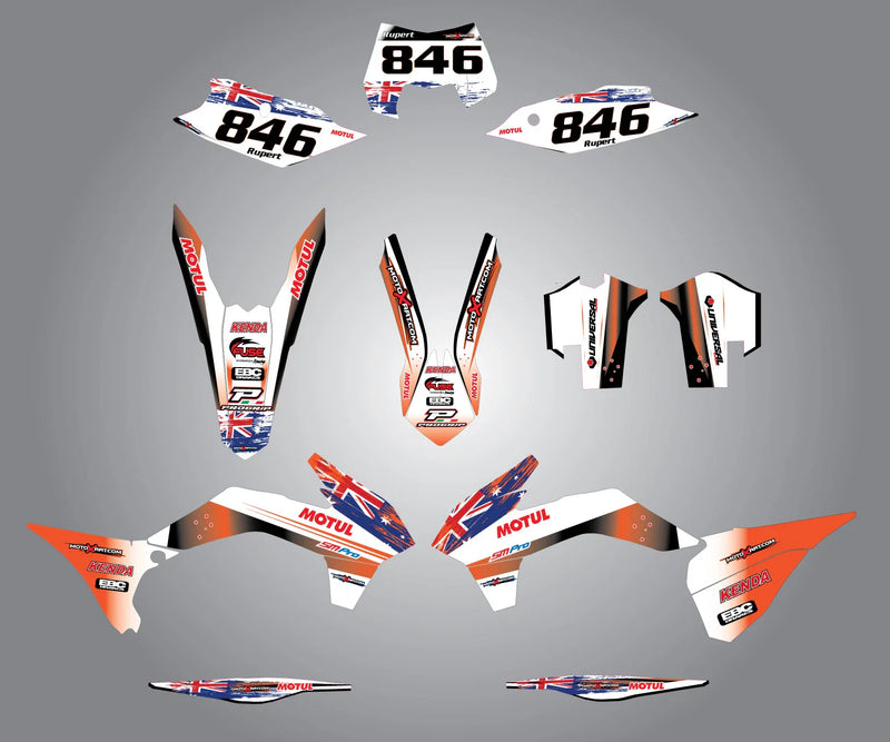 KTM EXC (2012-2013) Stickers Decals AUSSIE PRIDE Custom Graphic Kit