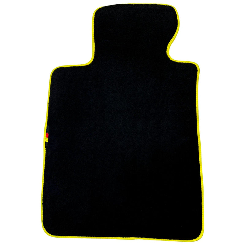 BMW i7 Series G70 with Yellow Trim AutoWin Black Floor Mats (2022-2026)