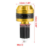 Motorcycle Pair 18mm Handlebar End Caps Plug Bar End Aluminum Alloy Gold
