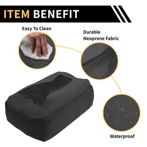 Chevrolet Leather With Zipper Black Console Lid Armrest Cover
