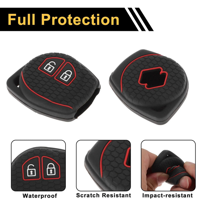 Suzuki Alto - 2 Buttons Black Red Line Key Case (2009-2014)