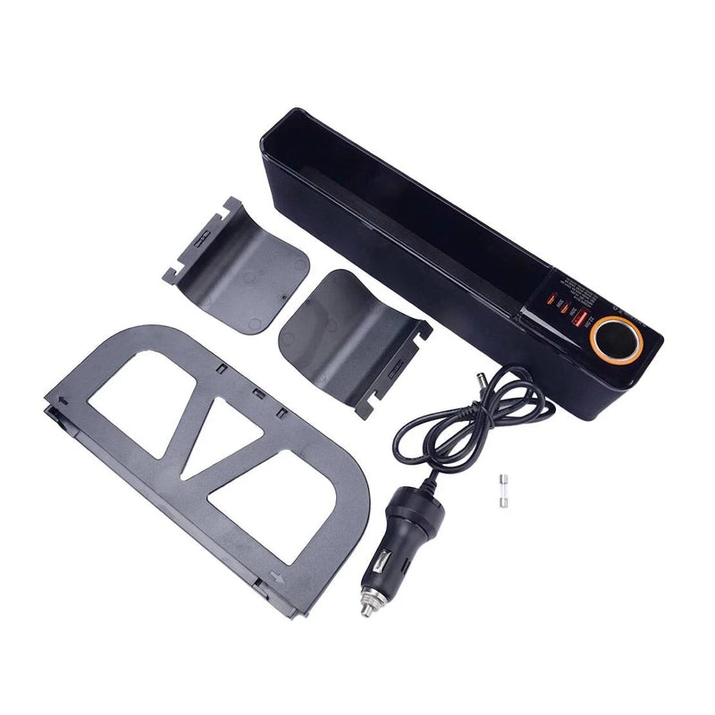 Car Sk USB Seat Gap Crevice Storage Box +  Type C Phone Holders