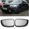 BMW E81 E82 E87 E88 Matte Black Front Kidney Grille (2007-2013)