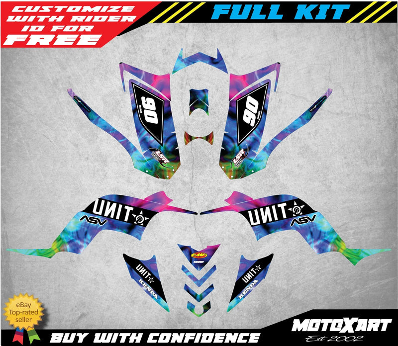 Yamaha Raptor YFM 90 ATV Graphics TYE STYLE Sticker Kit (2009-2015)