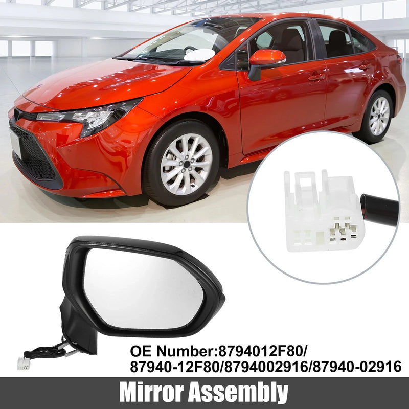 Toyota Corolla 3 Pin Right Side Door Mirror Assembly Black (2020–2022)