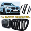 BMW X3 G01, X4 G02 2 x Glossy Black Front Kidney Grilles (2018-2022)