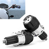 Motorcycle ATVs Silver CNC Aluminum Handlebar Grips Bar End Cap Plugs