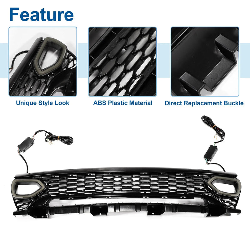 Dodge Charger with Light Front Upper Hood Bumper Grille (2015-2023)