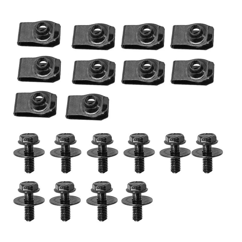 Engine Cover Undertray Splash Shield 10 x Body Bolts & 10 x U-nut Clips