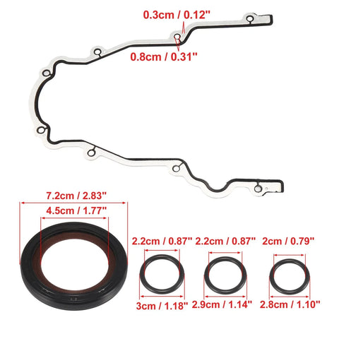 GM 4.8L 5.3L 5.7L 6.0L Engine Timing Cover Seal Gaskets Set (2000-2023)