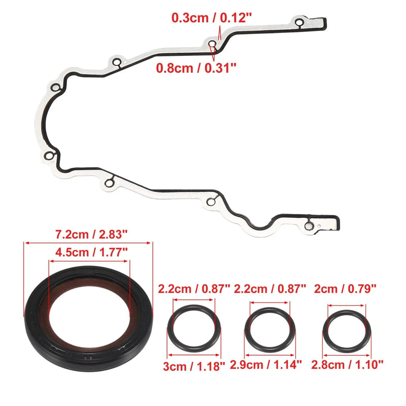 GM 4.8L 5.3L 5.7L 6.0L Engine Timing Cover Seal Gaskets Set (2000-2023)