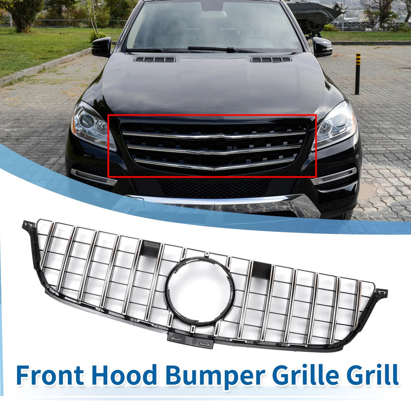 Mercedes-Benz ML250 2015 Chrome Silver Tone Front Upper Bumper Grille