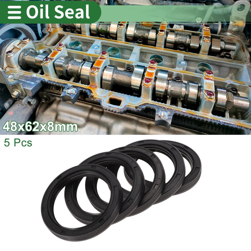 Oil Seal NBR Rubber 48x62x8mm High Pressure Black 5 x