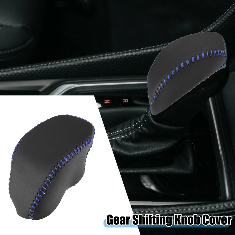 Toyota RAV4 Gear Shifting Knob Cover Black Blue Stitches (2019–2023)