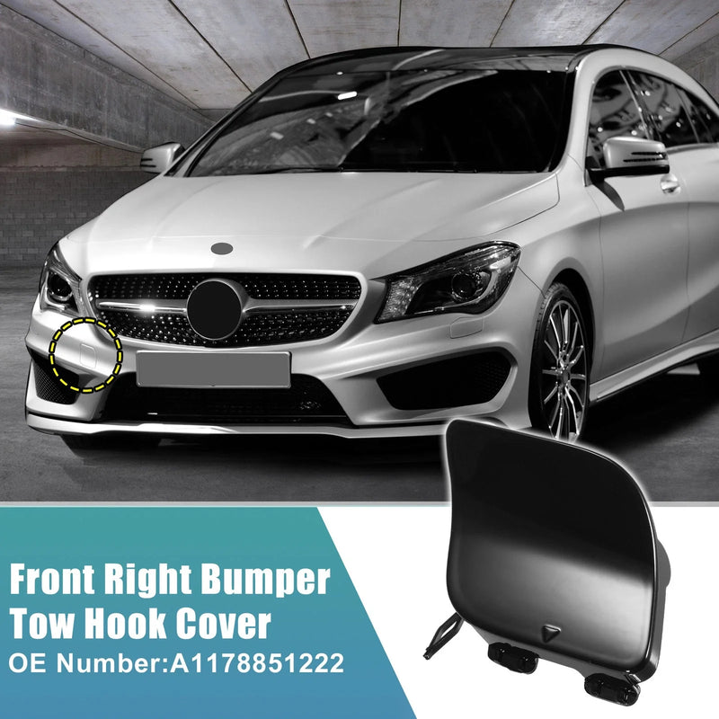 Mercedes-Benz A1178851222 Glossy Black Front Bumper Tow Hook Cover