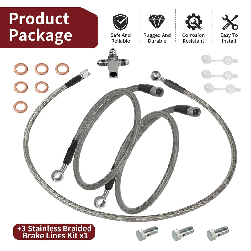 Suzuki QuadSport Z400 2003-2008 Steel Braided Front Brake Lines