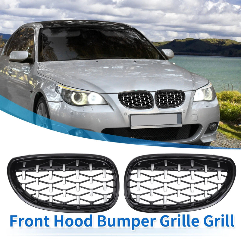 BMW 5 Series 1 x Front Hood Bumper Grille Grill Diamond Star (2004 - 2009)