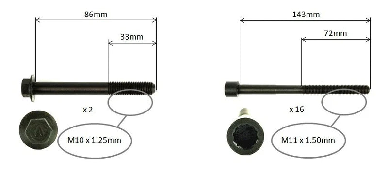 Toyota Aurion GSV40, RAV4 GSA33 CYLINDER HEAD BOLT SET (2006-2012)