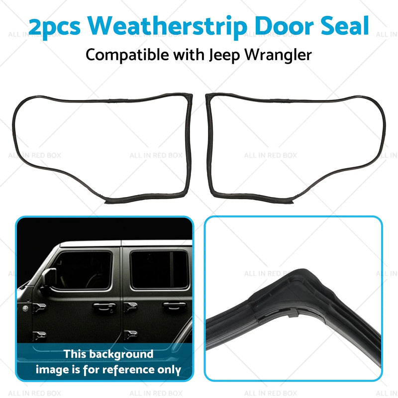 Jeep Wrangler Front Door Weatherstrip Gasket Seal (2007-2018)