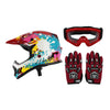 Kids Motocross Full Face Off-Road ATV S / M / L / XL Goggles & Gloves Youth Helmet