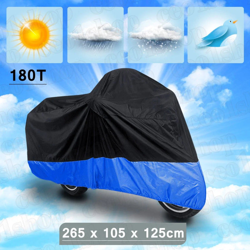 Harley Davidson Dyna Super Wide Glide Low Rider Black+Blue Motorcycle Cover