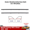Out Weatherstrip Door Belt Pair Fits Datsun Nissan Sentra B13 Coupe 1990-93 D05